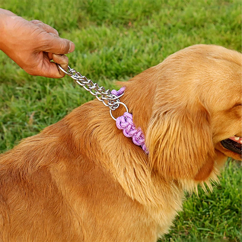 130cm Pet Dog Leash Double Row Adjustable Pet Collar Nylon Leash Double Colors Canvas For Medium Large Dogs Accessoires Hot-Sale