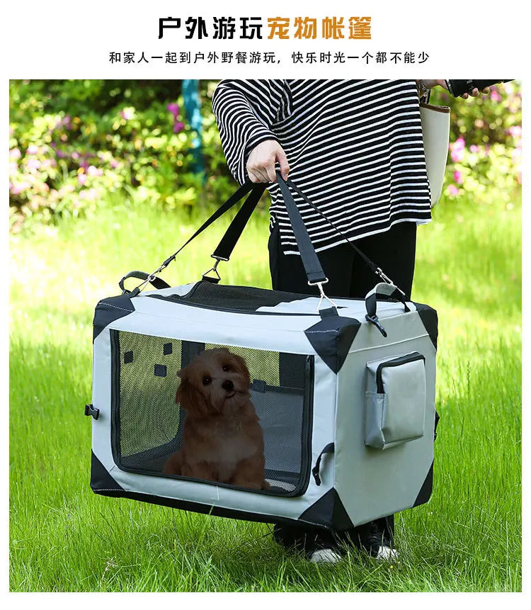 Car cage out portable folding cage dog  nest tent medium large dog golden retriever teddy pet box