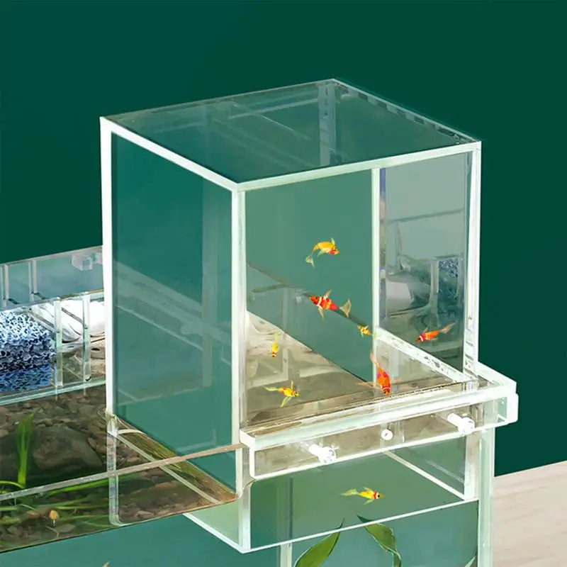 Fish Aquarium Tank Small Transparent Fish Elevator Tank Lightweight Acrylic Inverted Above Water Fish Tank Aquariums Fish Bowls