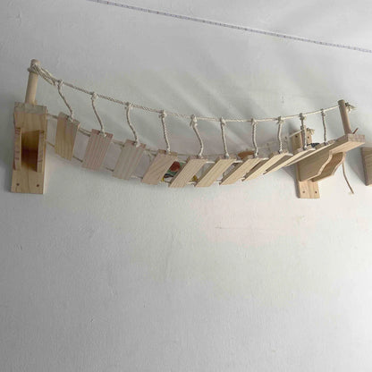 100CM/115CM Cat Bridges Wall Mounted Wooden Climbing Kitty Activity Furniture Shelf for Cat Perch and Rest Indoor Supplies