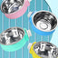 2Pcs Pet candy colored stainless steel dog bowl hanging cage pet cat food basin hanging stainless steel hanging bowl
