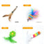 Cross-border cat teasing stick replacement head rainbow caterpillar wood teana stick cat toy funny cat bell hair ball replace...