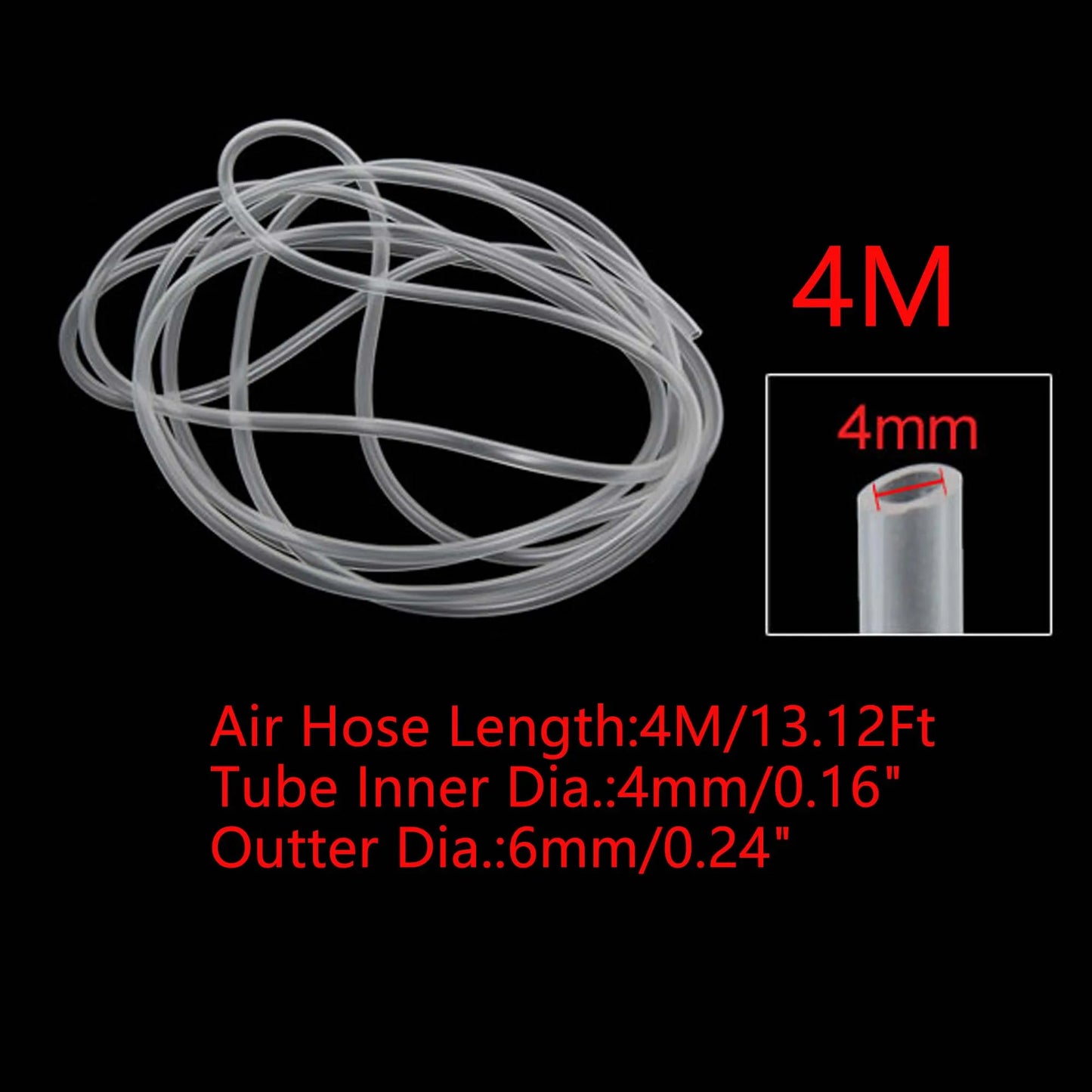 UXCELL 4-5M Transparent Tube Water Fuel Gas Parts 4mm Petrol Pipe Aquarium Tubing Pump Hose Hosing Tools Fish Tank Accessories