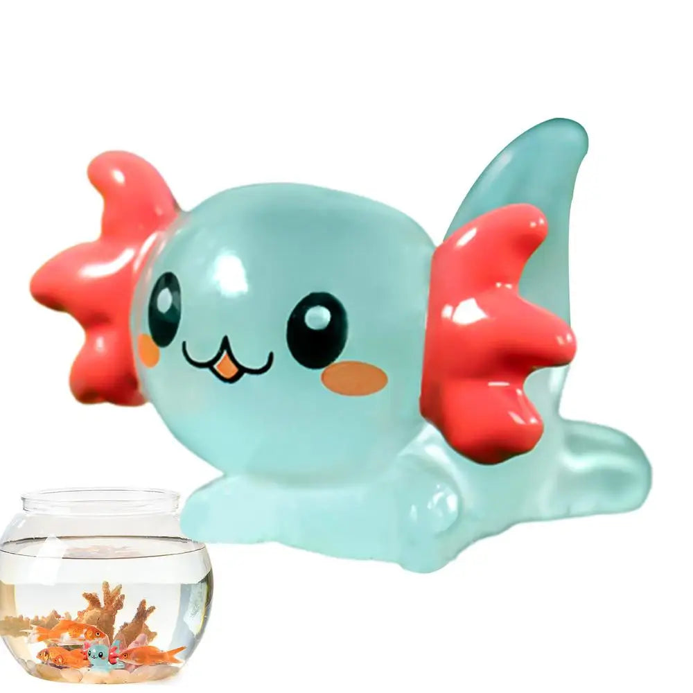Miniature Axolotl Figures Cute Resin Mini Aquarium Figures In The Dark Durable Axolotl Figurines Small Aquarium