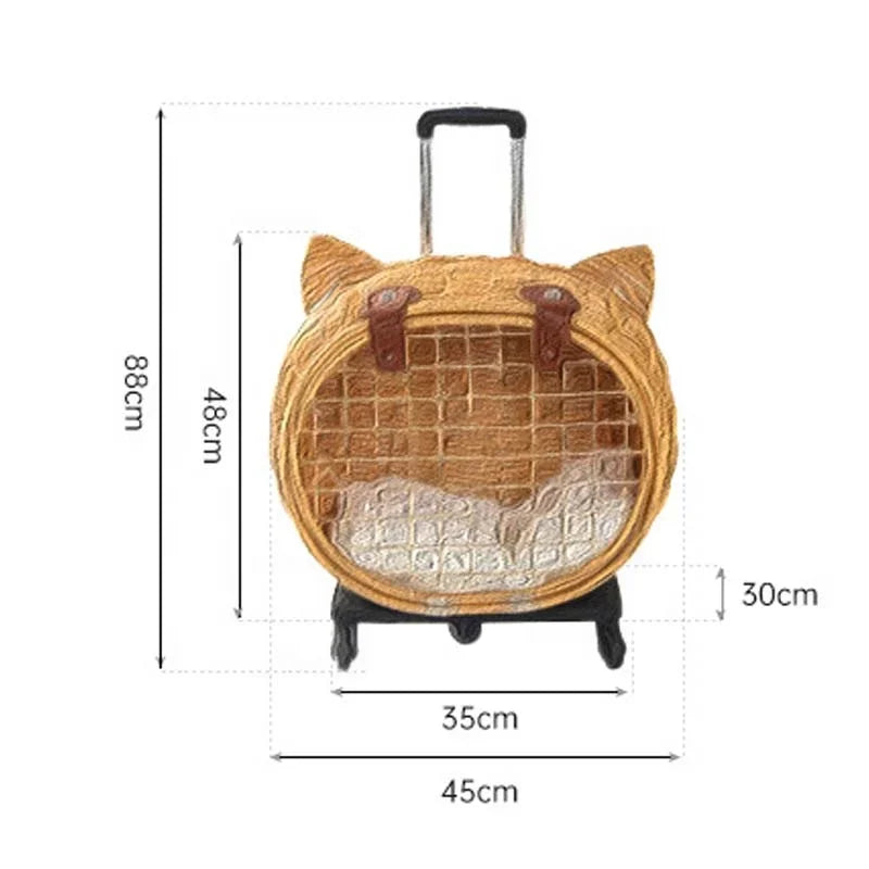 Pet Rolling Carrier, Dog Backpack with Wheels,Cats,Puppies Travel Bag with Wheels,Dog Trolley