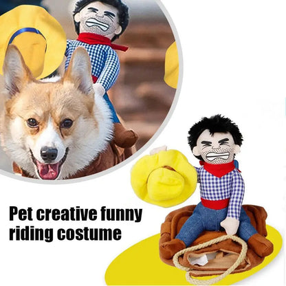 Pet Creative Funny Riding Costume Dog Cowboy Saddle Costume For Events Funny Pet Clothes, Dog Clothes, Pet Supplies V2Z1