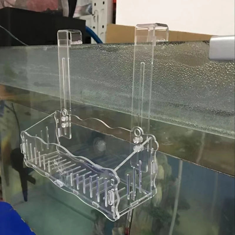 Hanging Fish Tank Crystal Acrylic Pot Polka Aquarium Decoration Water Planting Cylinder Cup Feeding Accessories with SuctionCup