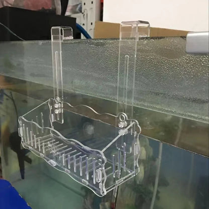 Hanging Fish Tank Crystal Acrylic Pot Polka Aquarium Decoration Water Planting Cylinder Cup Feeding Accessories with SuctionCup