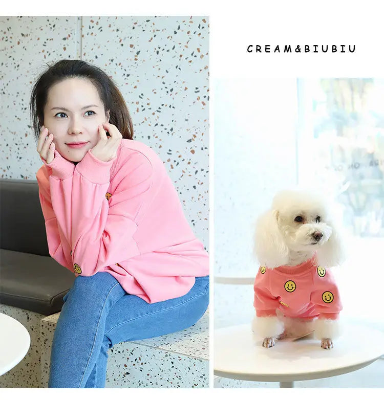 Dog Hoodie Dog Costume Pet Clothes Dog Clothes for Parent-child Wear Spring and Autumn Parent-child Wear Keep Warm Embroidery