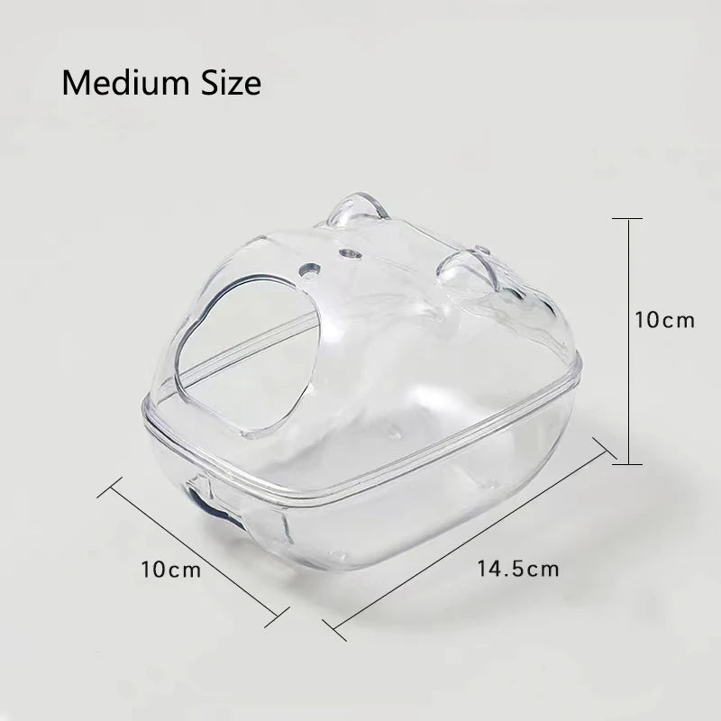 Hamster Bathroom Panoramic Transparent Hamster Mouse Pet Toilet Cage Box Bath Sand Room Toy House Small Pet Supplies Accessories