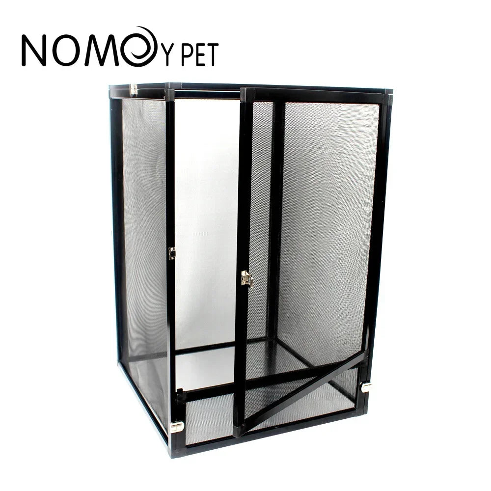 Reptile Detachable Habitat Tank Terrarium Transparent Aluminium Air Screen Cage Front Opening Door Full View Lizard Chameleon