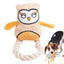 Dog Squeak Toys Owl Design Stuffed Dog Toys Durable Rope Plush Chew Fetch Brain Stimulating Toy Squeaky Pet Interactive Toy