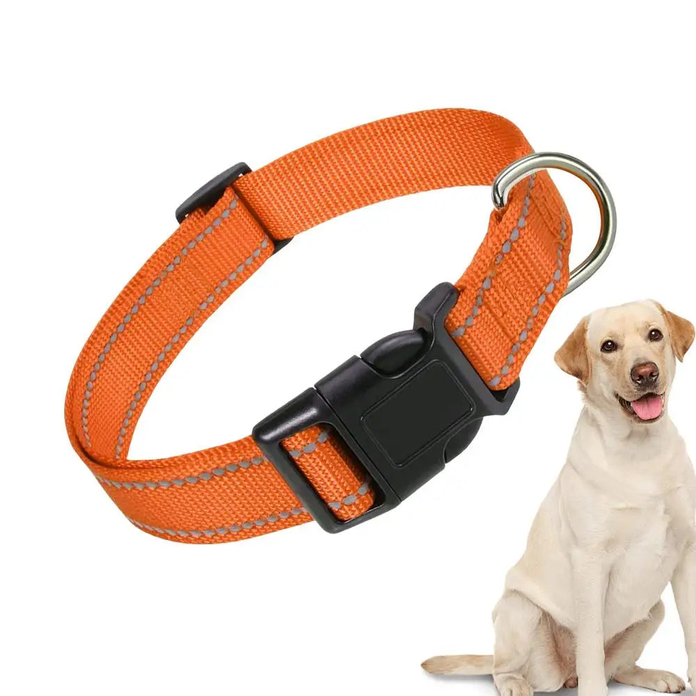 Reflective Dog Collar Adjustable Cat Collar Safety Nylon Pet Collar Durable Comfortable Reflective Pet Collar Pet Supplies