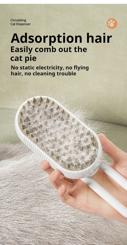 3 in 1 Pet Cat Dog Steamy Spray Cleaning Brush Electric Anti-splashing Hair Removal Massage Brush Pet Grooming Hair Removal Comb