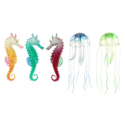 UXCELL Luminous Mushroom Plants Glowing Coral Plastic Artificial Aquarium Fluorescence Deco Ornament Fish Tank Accessories