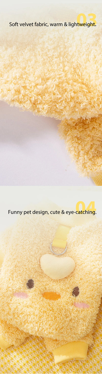 Four Legs Cartoon Chihuahua Dog Clothes Soft Fleece Outdoor Cat Clothing Designer Overalls Unisex Sweatshirt for Small Puppy