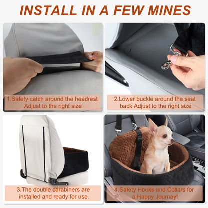 UXCELL Fashion Dog Car Seat Casual Solid Dog Beds Mats for Small Medium Dog Removable Safe Comfortable Travel Dog Supplies