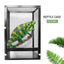 Reptile Detachable Habitat Tank Terrarium Transparent Aluminium Air Screen Cage Front Opening Door Full View Lizard Chameleon