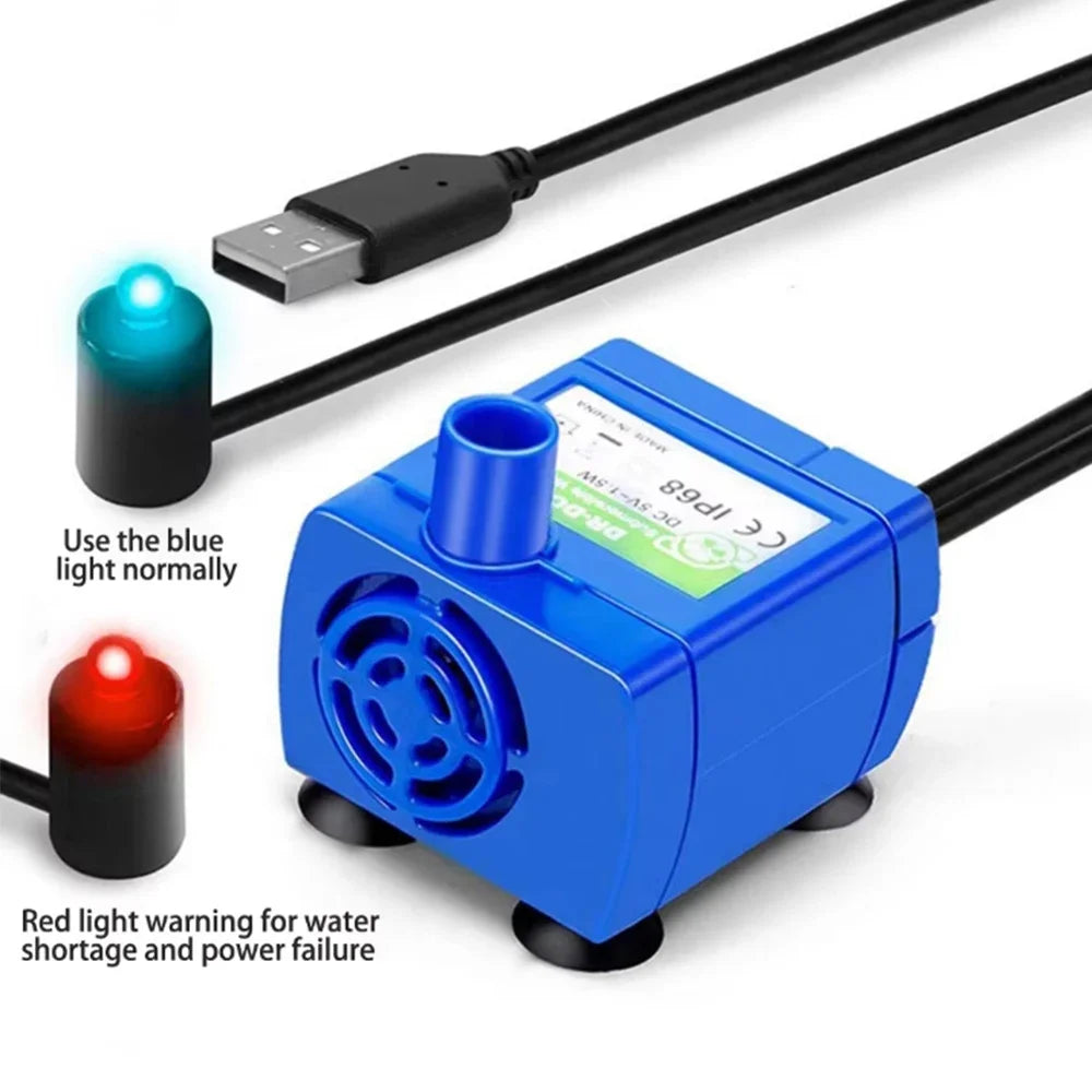 USB Replace Water Pump for Pet Cat Dog Water Fountain Pump Cat Water Dispenser Dog Water Dispenser Fish Tank Submersible Pump