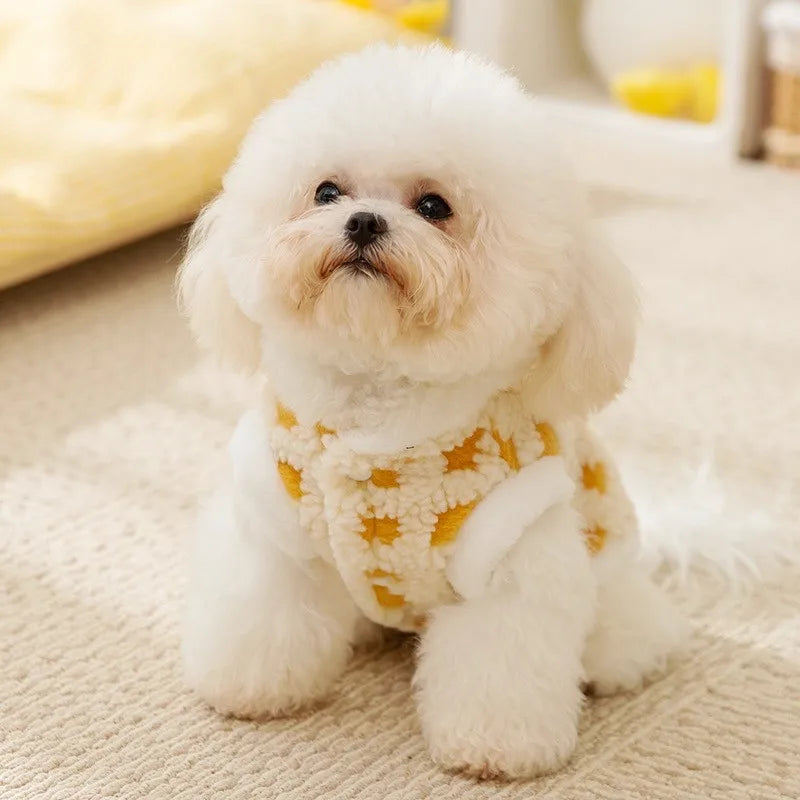 Plaid Dog Coat Winter Dog Clothes for Small Dogs Fleece Puppy Jacket Chihuahua Bulldog Pug Bichon Clothing Pet Costume Cat Vest