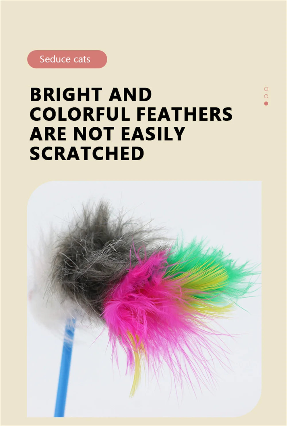 Pet Durable Colorful Feather Mimi Favorite Fur Mouse Tumbler Kitten Cat Toys Play Balls For Catch Cats Supplies 2PCS