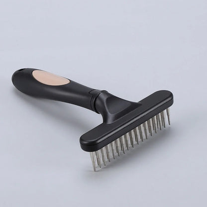 Dog Rake Deshedding Dematting Brush Comb Undercoat Rake for Dogs Cats Short Long Hair Pet Brushes Shedding with Double Row Pins
