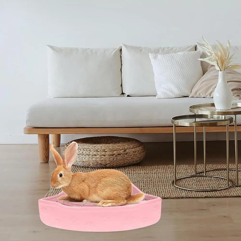 Bunny Corner Toilet Box Corner Bunny Cage Litter Box Triangular Design Potty Accessory For Chinchilla Hedgehog Ferret Hamster