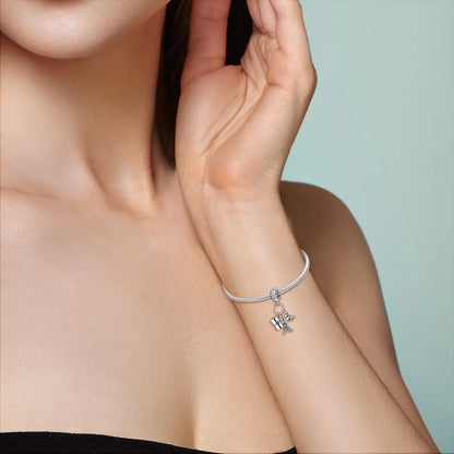 MULA 1PC Coffee Pet Moon Star Silver Plated Pendant Fit Original Snake Chain Charm Bracelet DIY Women Jewelry Gift