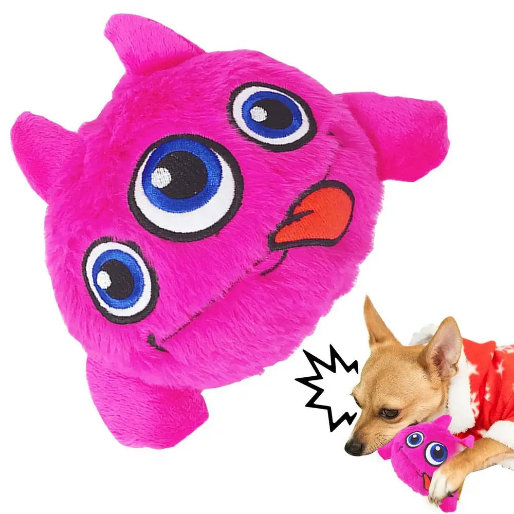 Dog Plush Toy Squeaky Bouncing Puppy Teething Balls Interactive Stuffed Bite Toys With 3 Batteries For Cats Pets Calming Fetch