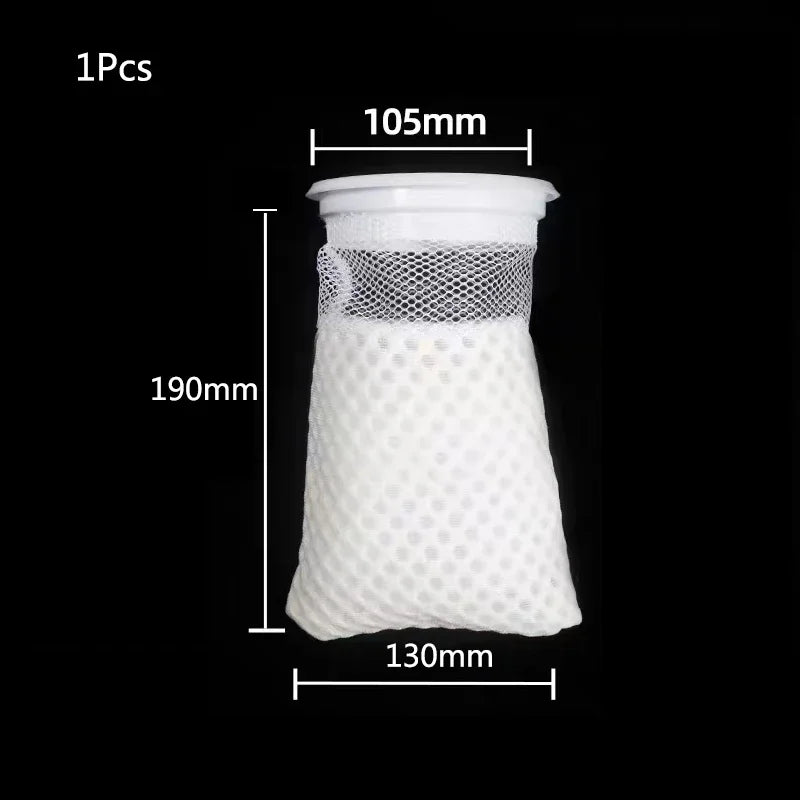 Anti Overflow Aquarium Filter Bag with Frame Washable Reusable Mesh Foam Carpet Sock Bag for Fish Marine Filtration System Hot