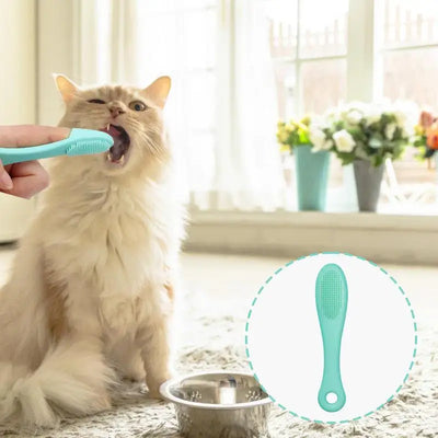 Cat Chin Brush Soft Silicone Grooming Chin Scrubber Non-Slip Multifunctional Finger Pet Supplies Cleaning Brush For Cats & Dogs