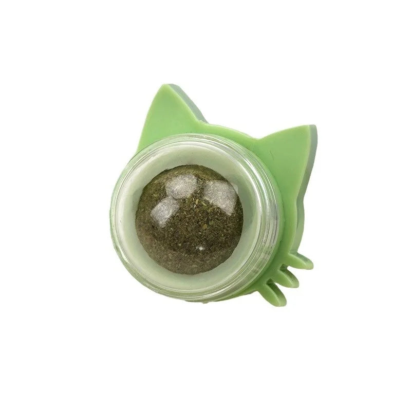 Cat Ear Peppermint Rotating Ball Cat Happy Interactive Cat Toy Worms Gall Fruit Wood Polygonum Toy Ball