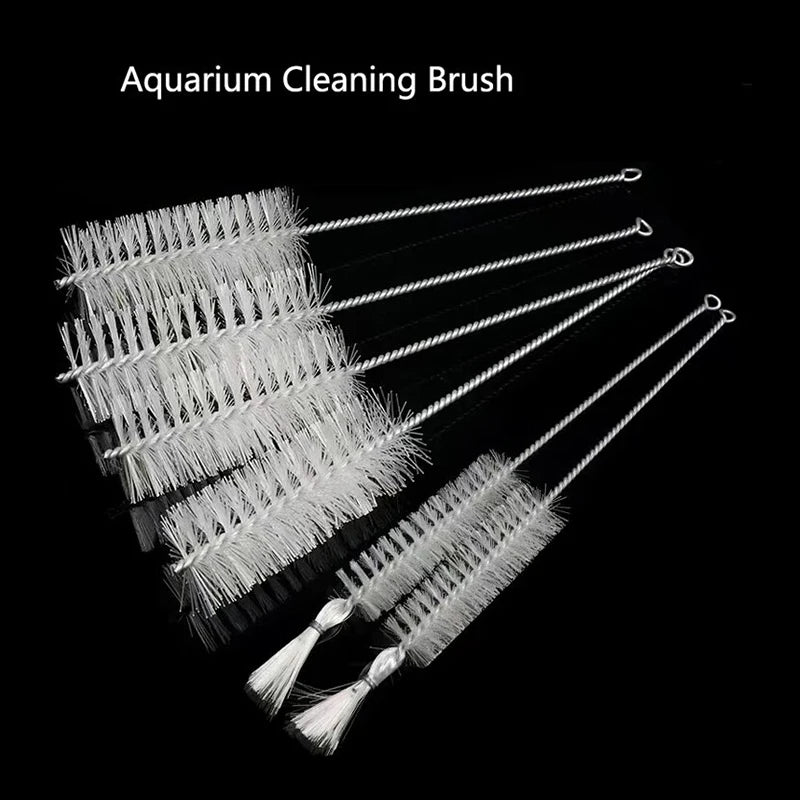 Nylon Aquarium Brush Tube Pipe Filter Cleaning Brushes Stainless Steel Water Filter Hose Flexible Aquarium Cleaner Accessories