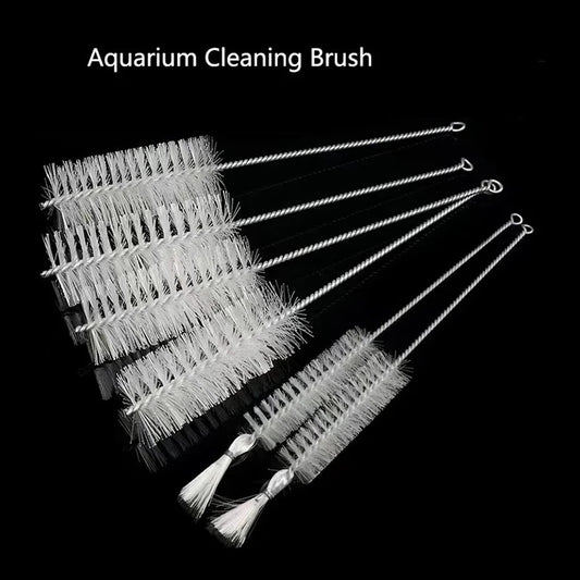 Nylon Aquarium Brush Tube Pipe Filter Cleaning Brushes Stainless Steel Water Filter Hose Flexible Aquarium Cleaner Accessories