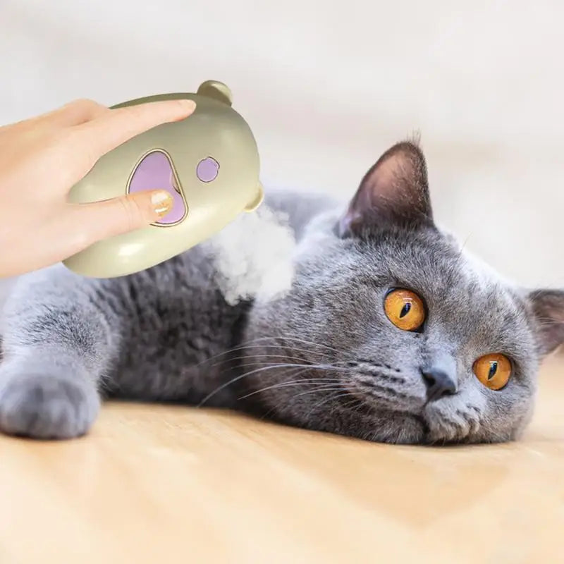 Electric Steamy Kitten Brush Cats Steamy Vapor Massage Cat Steam Brush Cleaning Steam Brush for Cats Dogs Rabbit Pets