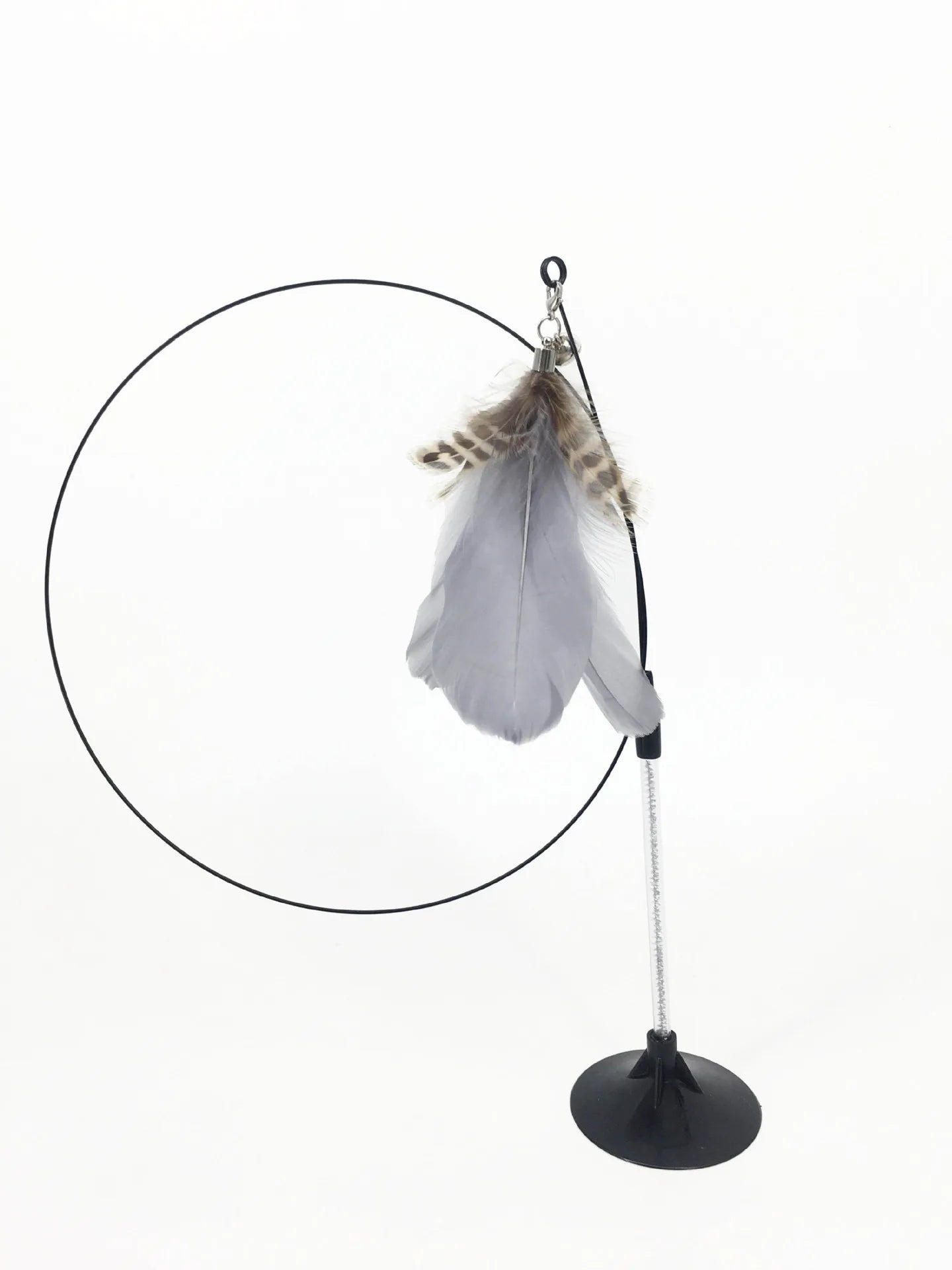 Interactive Cat Toy Handfree Cat Stick Playing Kitten Playing Teaser Wand Toy Suction Cup Bird/Feather Cat Wand Pet Supplies