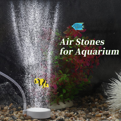 UXCELL 5cm Fish Tank Bubblers Air Stone Nano Air Disk Stone Sets Mini Air Pump Accessories with Tube Suction Cups Air Valve