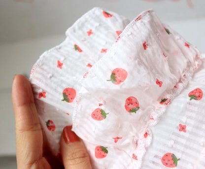 Light Pink Summer Fancy Dresses Strawberry Print Princess Bow Tie Tiered Skirt Vest Overalls Female New Puppy Clothing for Cats
