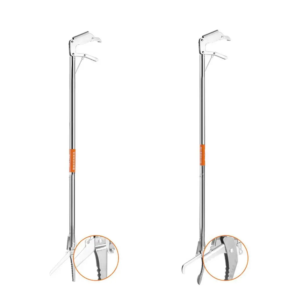 Multifunctional 1.2m Snake Catcher Tongs Foldable Handling Tool Snake Catcher Stainless Steel Snake Hook Catcher Grabber Tool