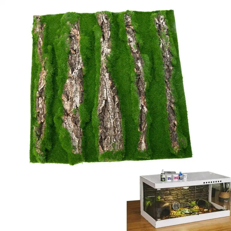 Reptile Cork Terrarium Background Lizard Habitat Decorations Bark Backdrop Reptile Habitat Decor With Artificial Moss for Gecko