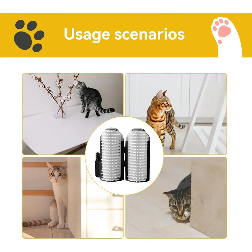 Cat Rubbing Corner Cat Scratcher Cat Corner Brush Grooming Kitten Pet Brush Corner Grooming Massage Brush Catnip Groomer