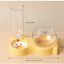 Pet Cat Food Bowl Automatic Feeder All-in-One Splice Dog Cat Food Bowl and Drinking Fountain Drinking Raised Standing Dish Bowl