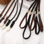 130cm Braided Leather Dog Leash Durable Dog Training Leash for Large Breed Dogs and Medium Small Dogs Walking Leash Brown Black