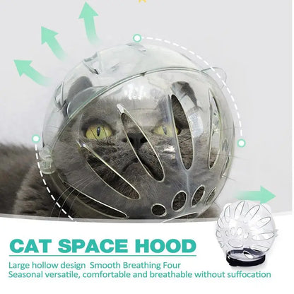 Transparent Cat Muzzle Anti Bite Transparent Cat Head Cover Breathable Clear Pet Accessories With Magical Sticker Cat Bubble Muz