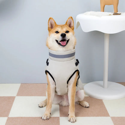 Reflective Dog Coat with Harness Winter Dog Fleece Coat Cold Weather Clothes Zipper Dog Harness Jacket for Medium Large Dogs