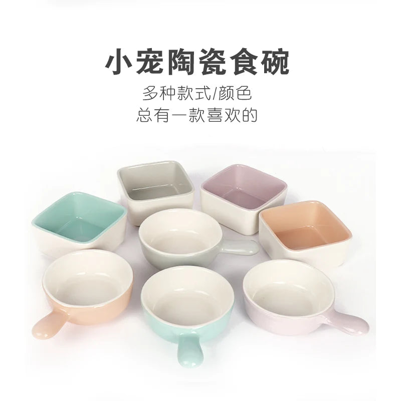 Hamster bowl ceramic chipmunk eating bowl honey squirrel grain bowl hedgehog food bowl food box food bowl feeder