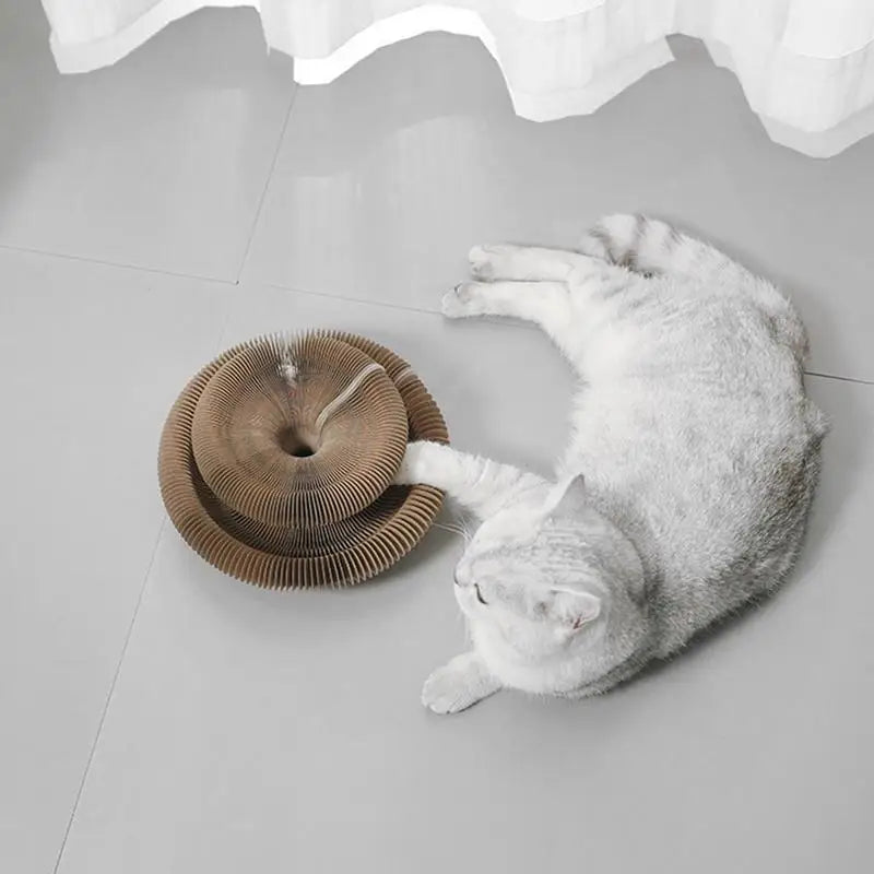 Magic Organ Cat Scratcher Organ Cardboard Scratching Board with Toy Bell Indoor Cat Grinding Claw Scratching Board Interactive
