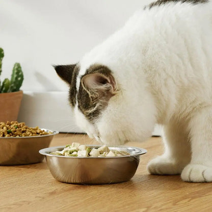 Stainless Steel Pet Bowl, Dog And Cat Food Bowl, Thickened Non-slip Bowl, Anti-fall, Not Easy To Deform, Easy To Clean 1pcs
