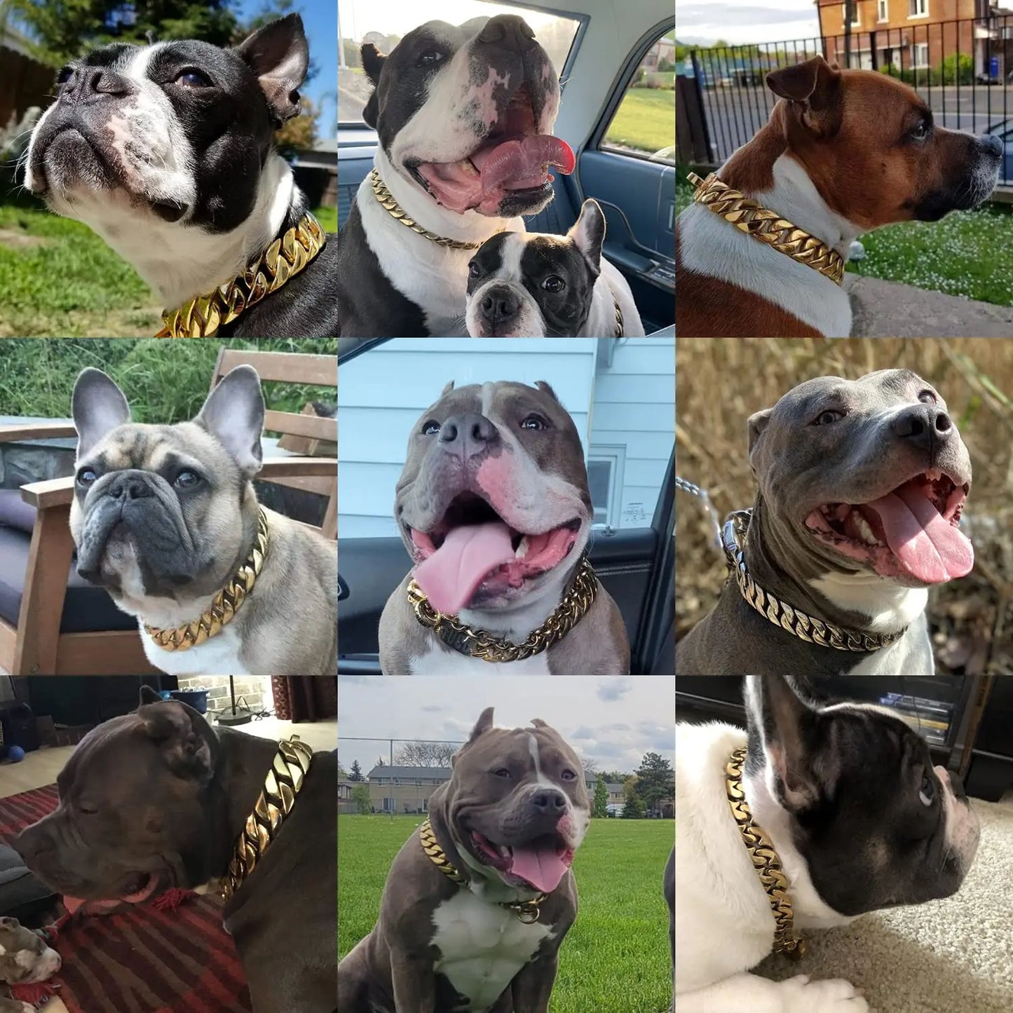Strong 32mm Wide Gold Dog Chain Collars  Heavy Stainless Steel Dogs Choker Pitbull Gold Dog Necklace For Large Huge Dogs