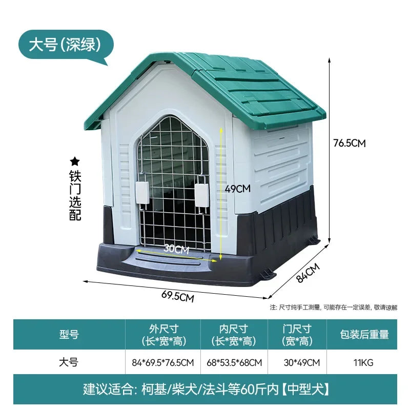 New Dog House Outdoor Waterproof Kennel All Seasons Indoor Dog House Outdoor Rainproof Sunscreen Medium and Large Dogs.